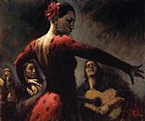 Flamenco Dancer Study for Tablado Flame painting